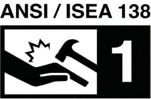ANSI:ISEA 138 Level 1 impact glove marking