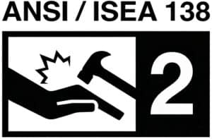 ANSI:ISEA 138 Level 2 impact glove marking