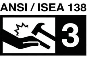 ANSI:ISEA 138 Level 3 impact glove marking