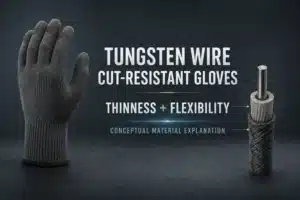 Tungsten wire cut-resistant gloves with thinness and flexibility